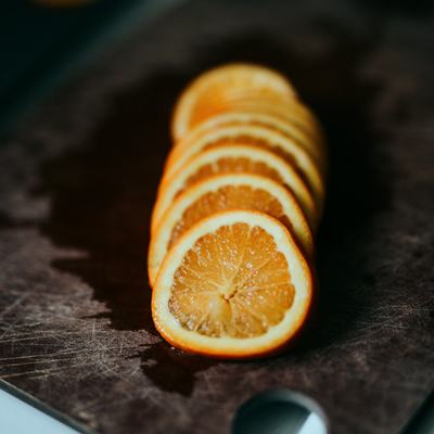 Orange Wheels — A stack of dried orange wheels